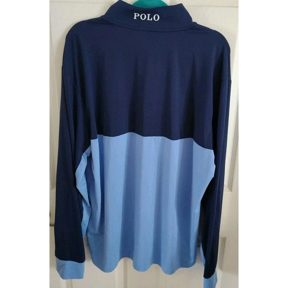 Polo Golf Ralph Lauren Stretch Wicking Sz XXL Pullover Lightweight 1/4 Zip Blue